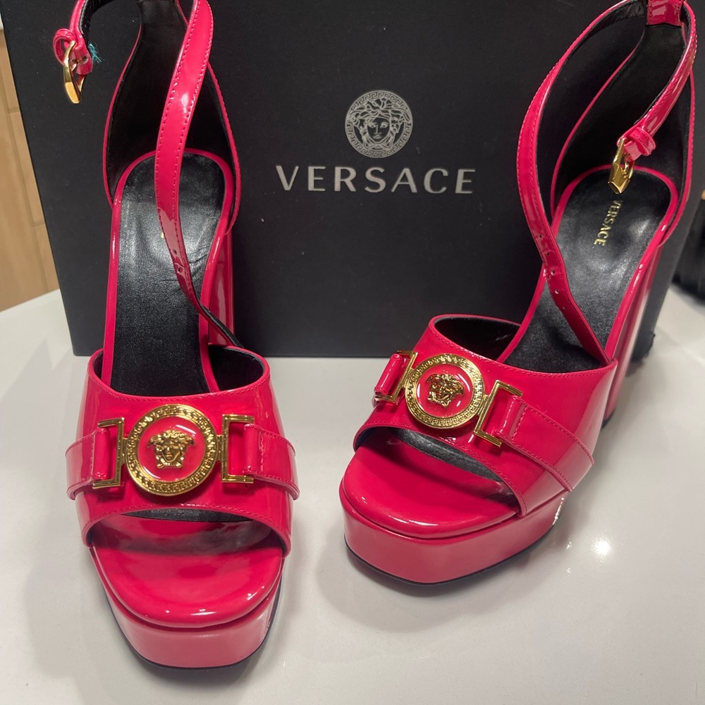 Versace Bold Pink Platform Heels - image 7
